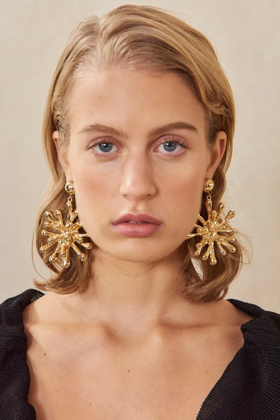 ODEYA EARRING - SHINY BRASS sold by cult gaia product image thumbnail 2