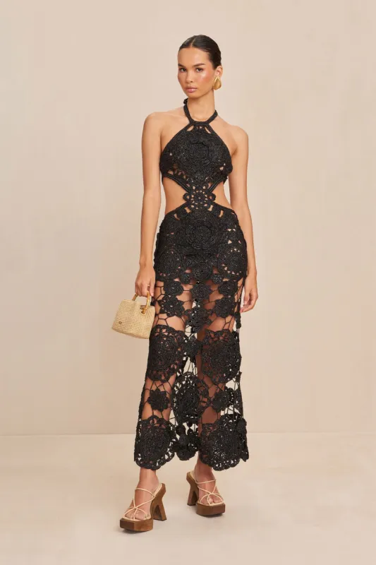 ACCALIA CROCHET GOWN - BLACK sold by Cult Gaia