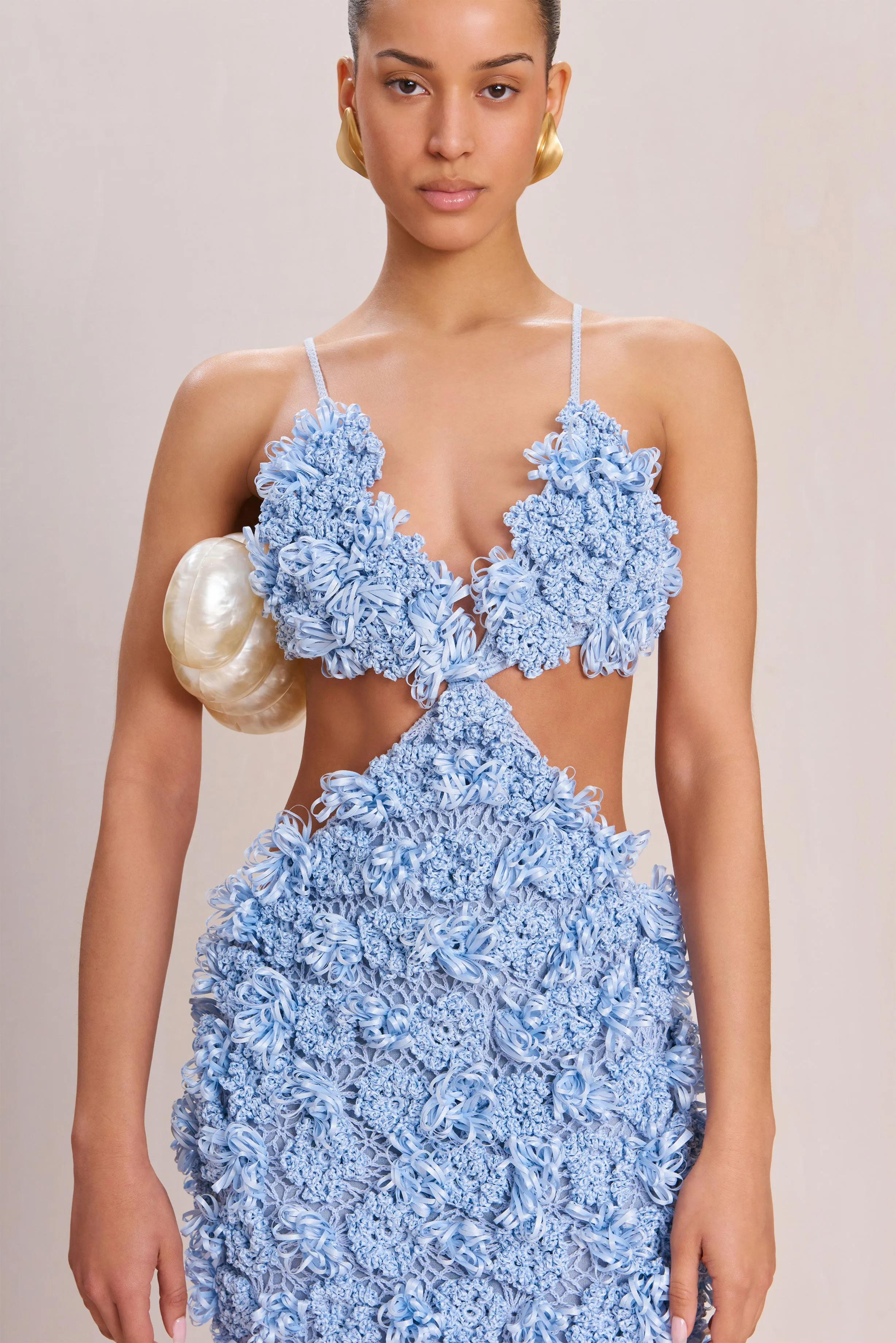 ROMANA CROCHET DRESS - MARINE sold by Cult Gaia product image thumbnail 2