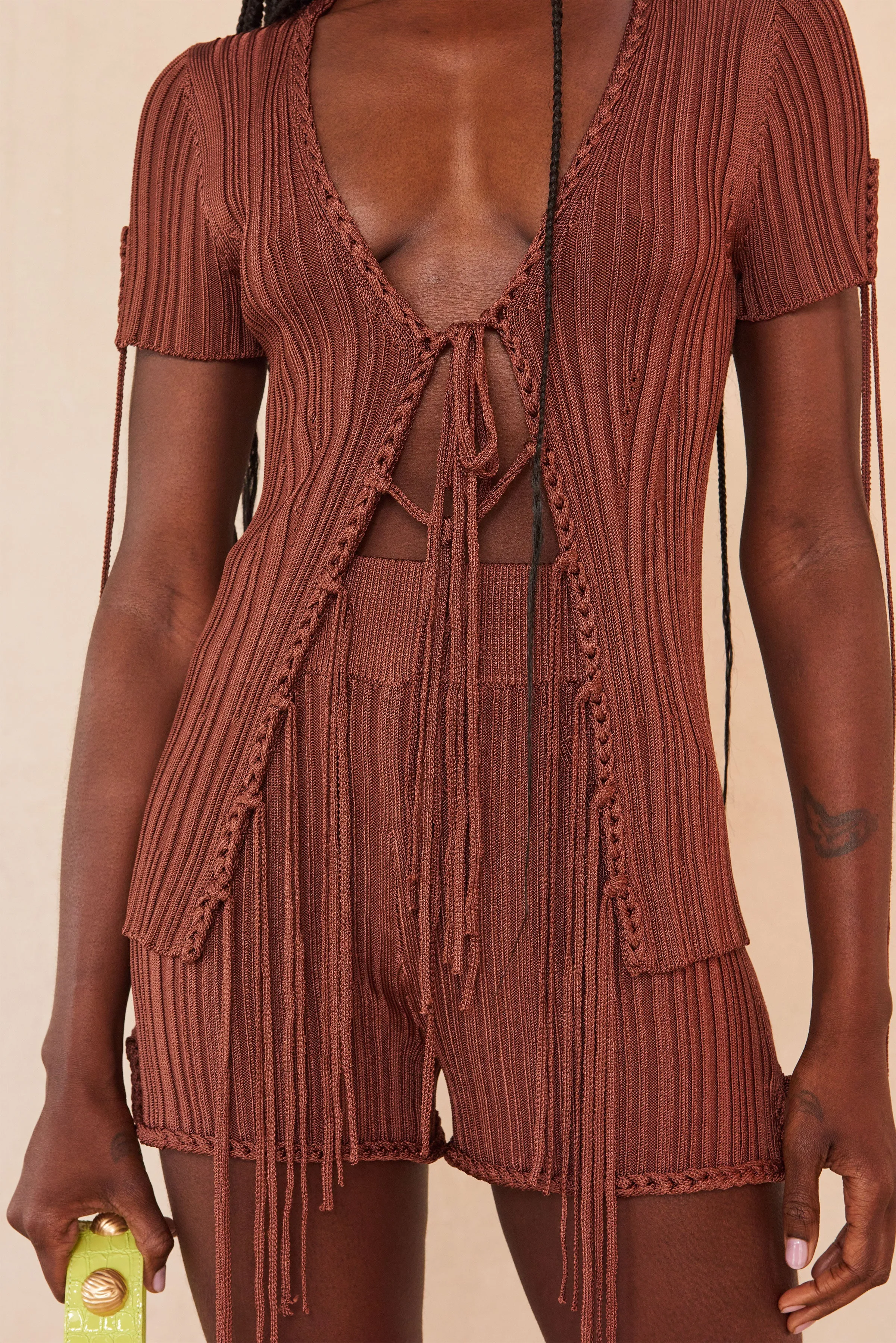 DAISY KNIT TOP - TAVERN sold by cult gaia product image thumbnail 4