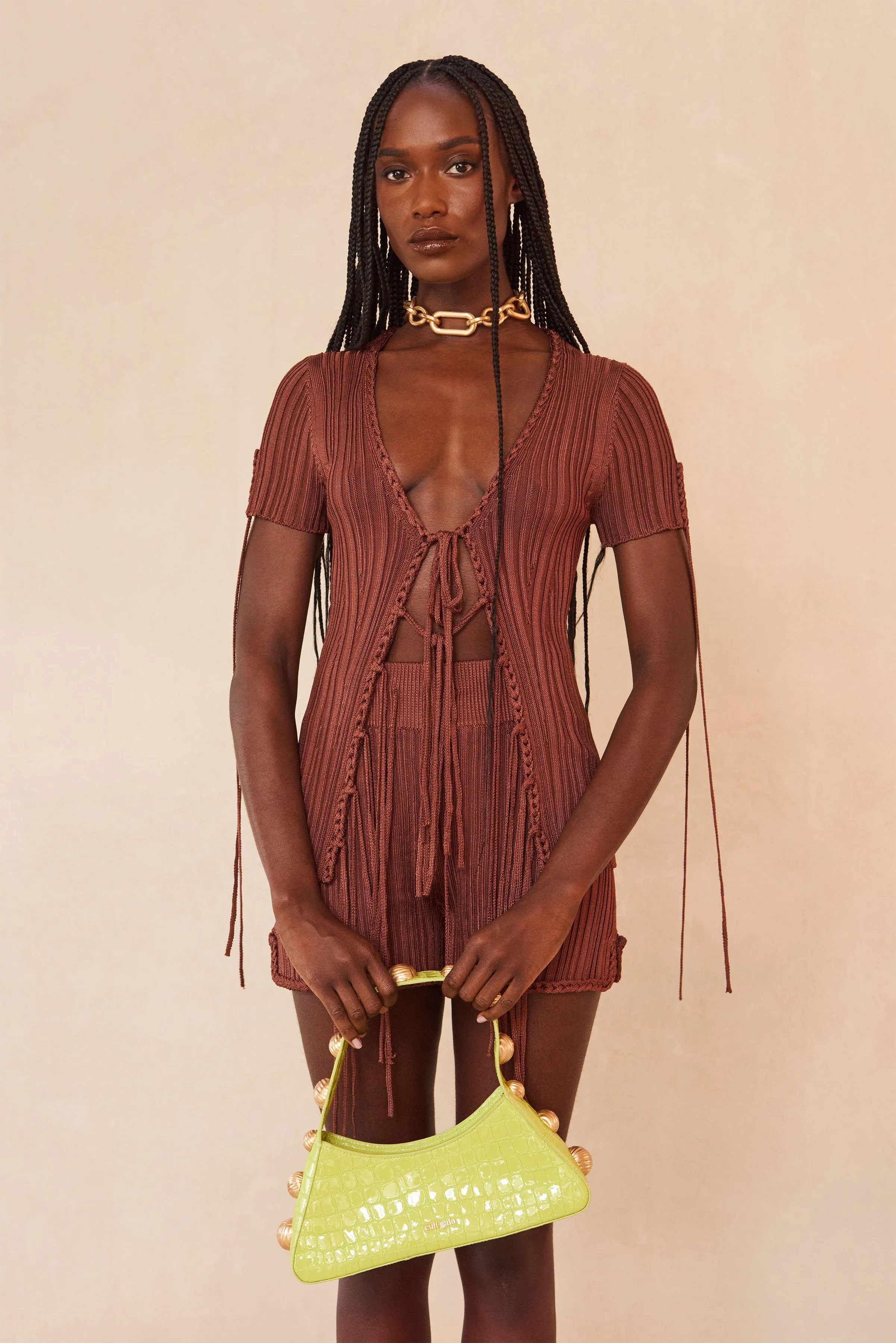 DAISY KNIT TOP - TAVERN sold by cult gaia