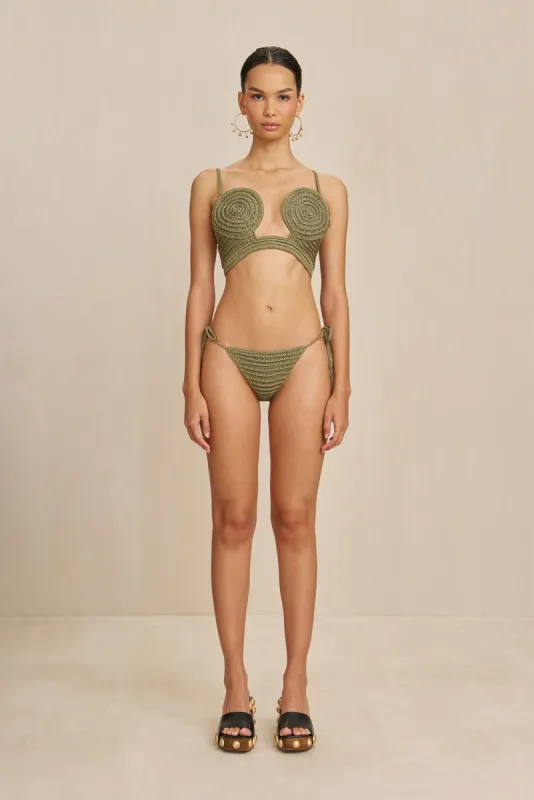 VIVIANA CROCHET BIKINI BOTTOM - TEA sold by Cult Gaia