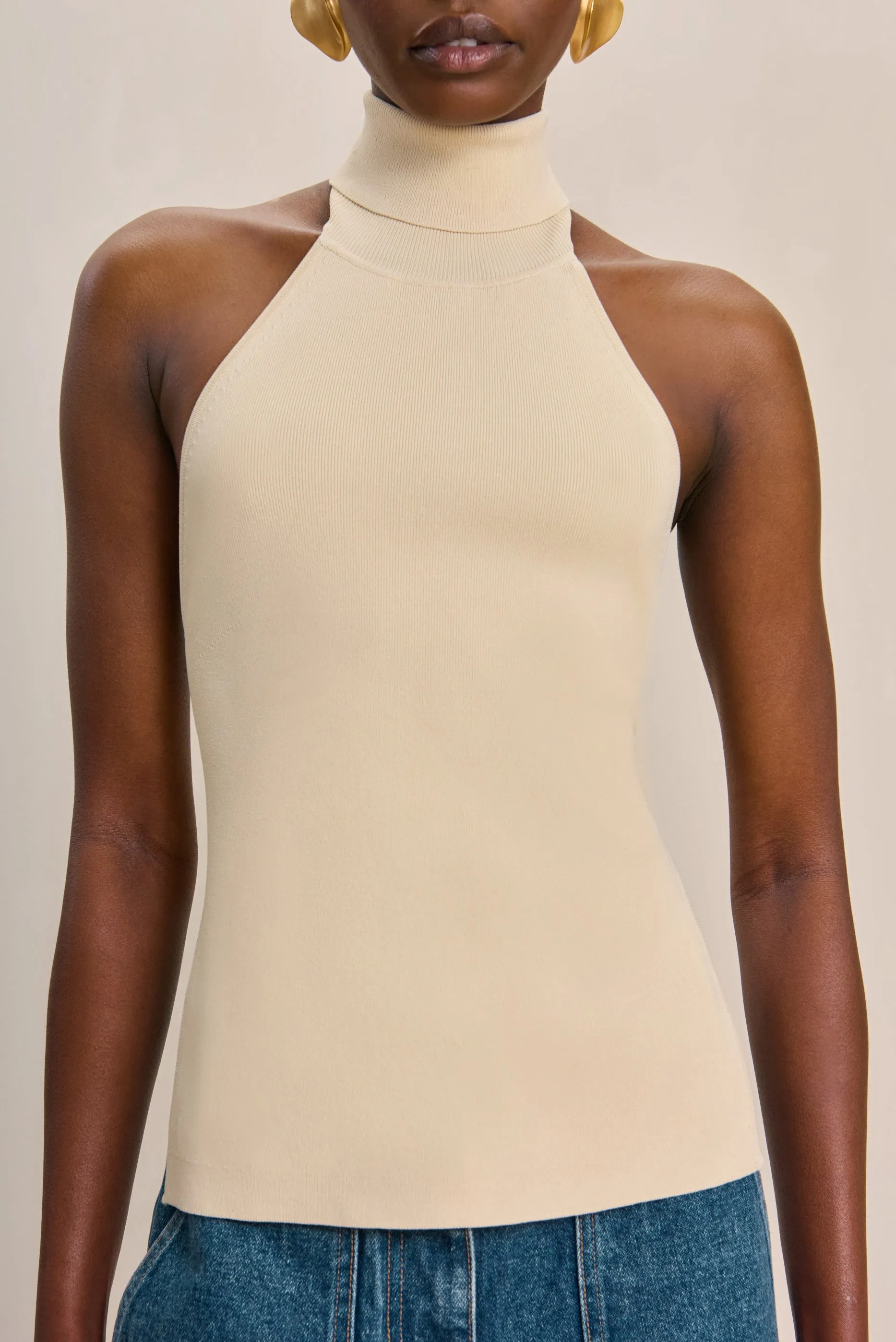 WAKE KNIT TOP - SAND sold by Cult Gaia