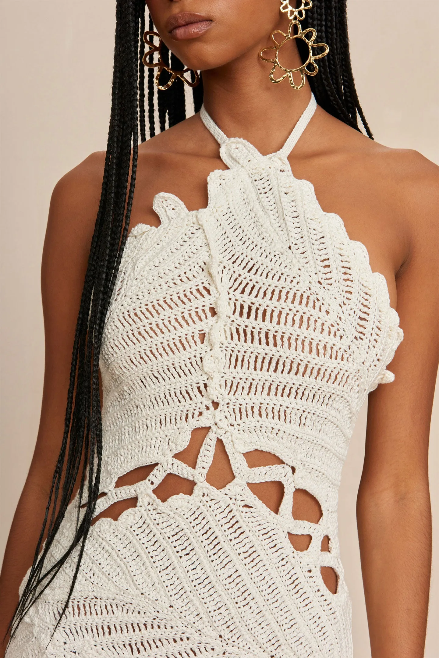 UNDINA CROCHET DRESS - OFF WHITE sold by Cult Gaia product image thumbnail 4