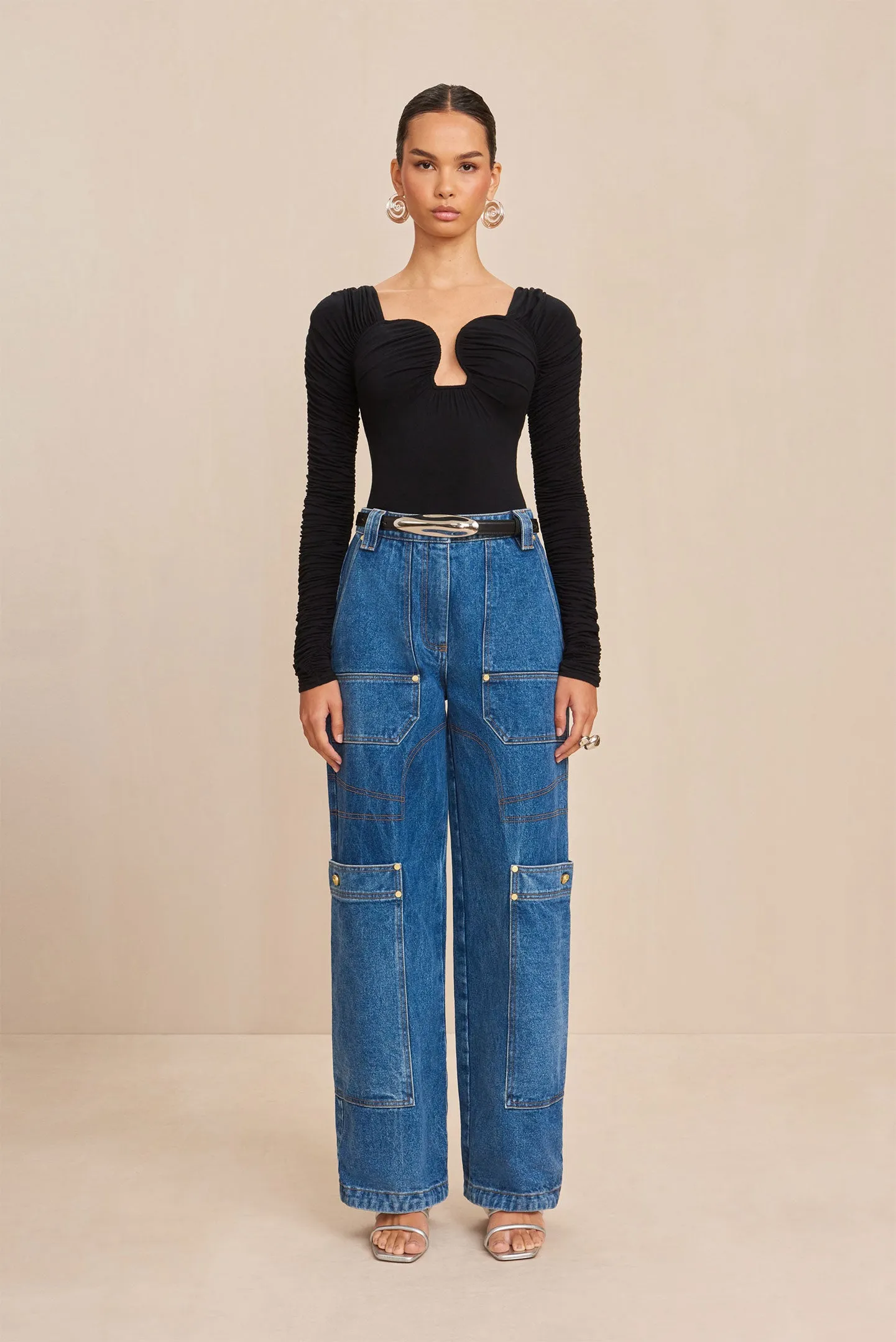 ESMA BODYSUIT - BLACK sold by cult gaia product image thumbnail 2