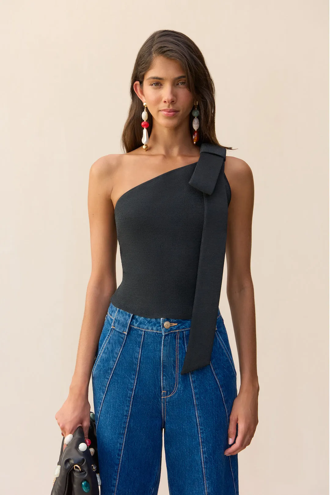 NOMI KNIT TOP - BLACK sold by Cult Gaia