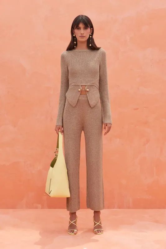 LAWENA KNIT PANT - CHAMPAGNE sold by Cult Gaia
