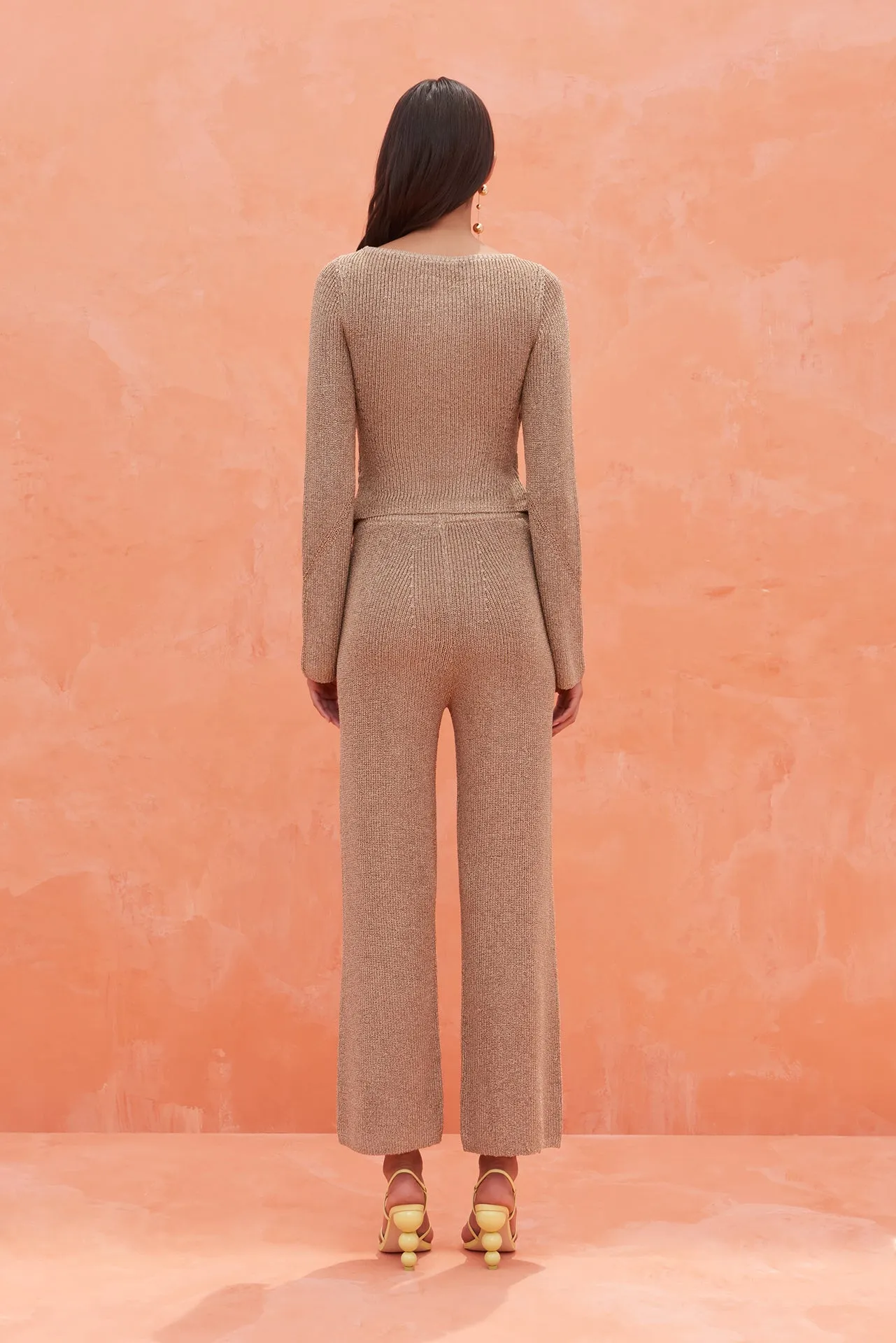 LAWENA KNIT PANT - CHAMPAGNE sold by Cult Gaia product image thumbnail 4