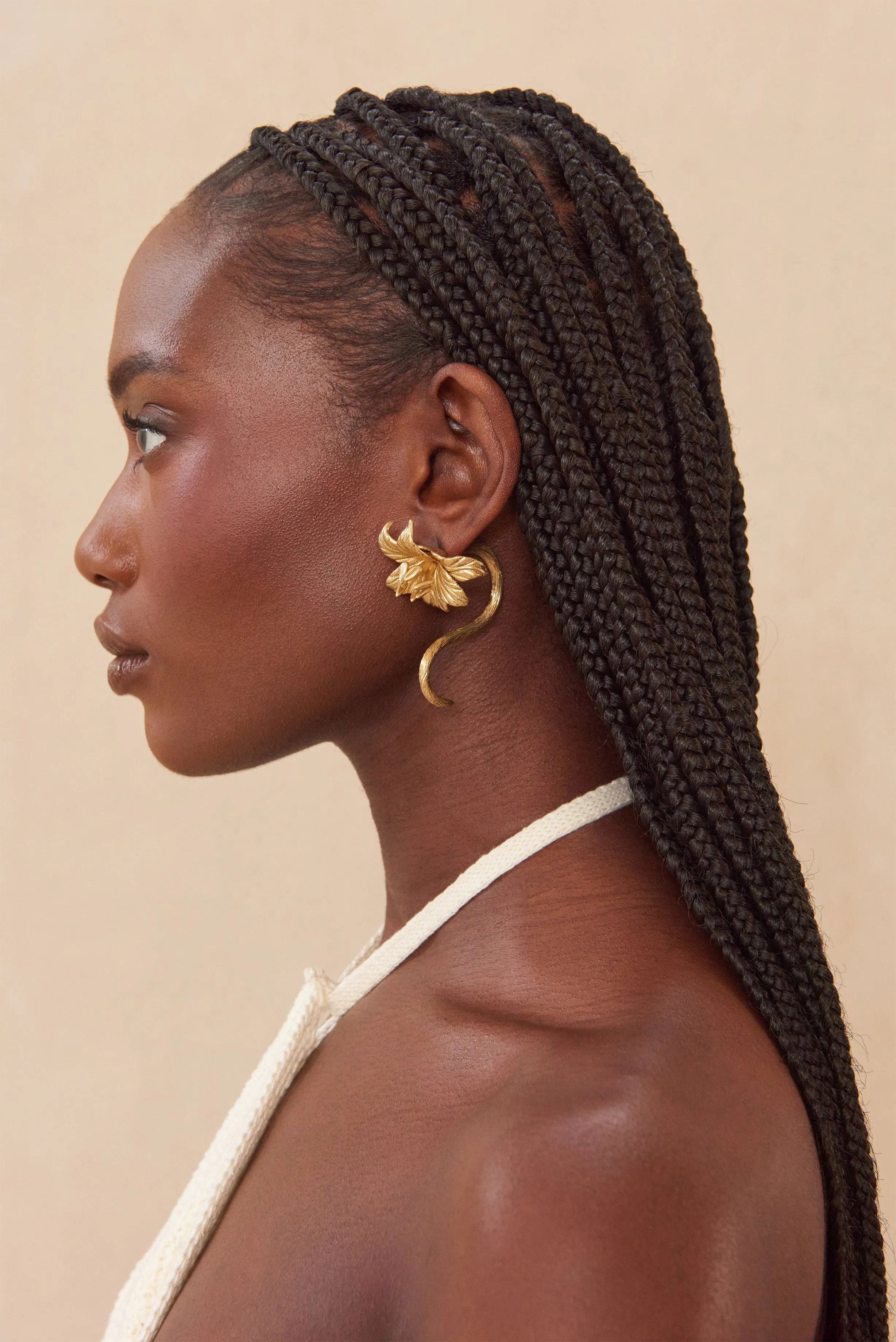 LILIA EARRING - BRUSHED BRASS sold by cult gaia product image thumbnail 4