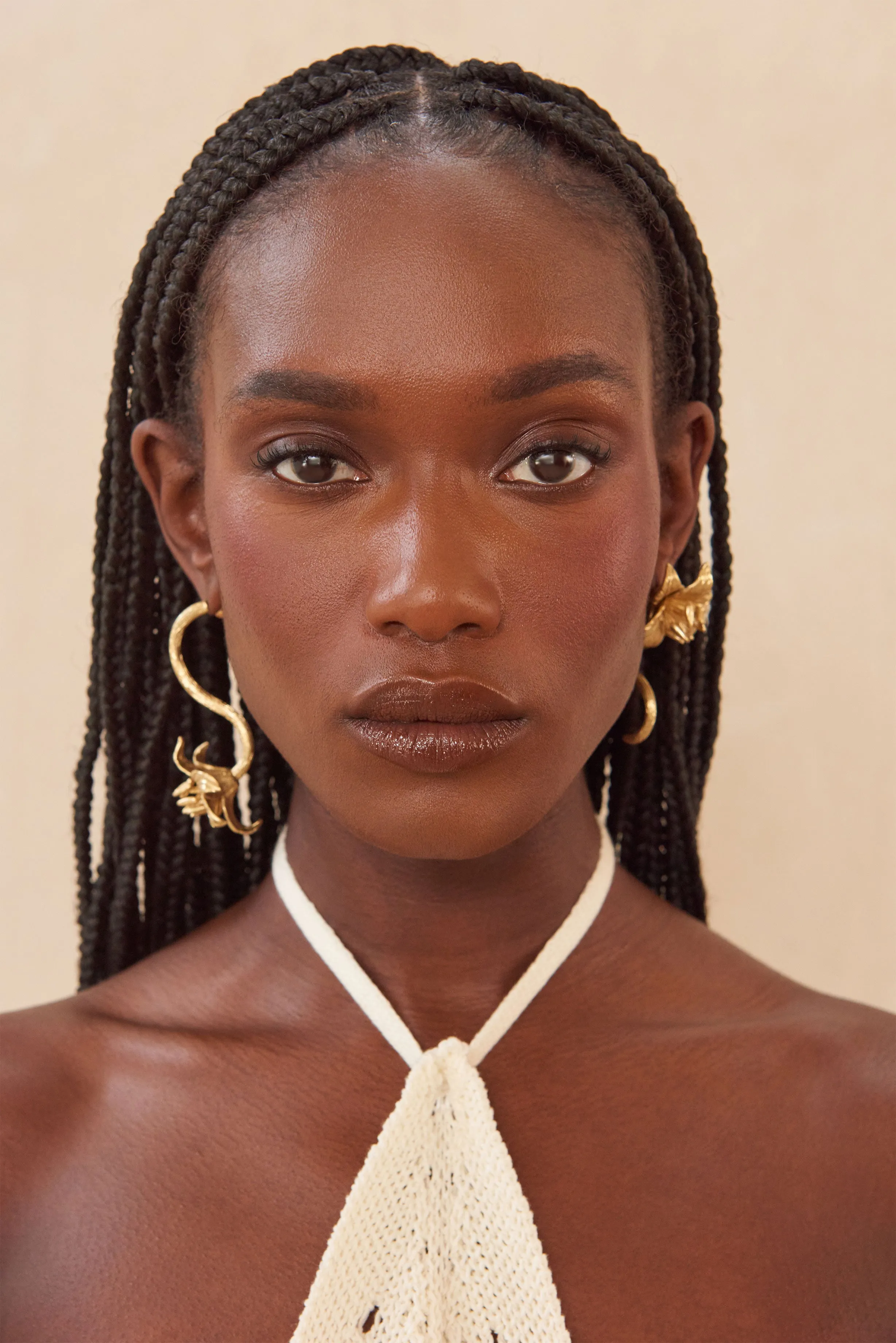 LILIA EARRING - BRUSHED BRASS sold by cult gaia product image thumbnail 2