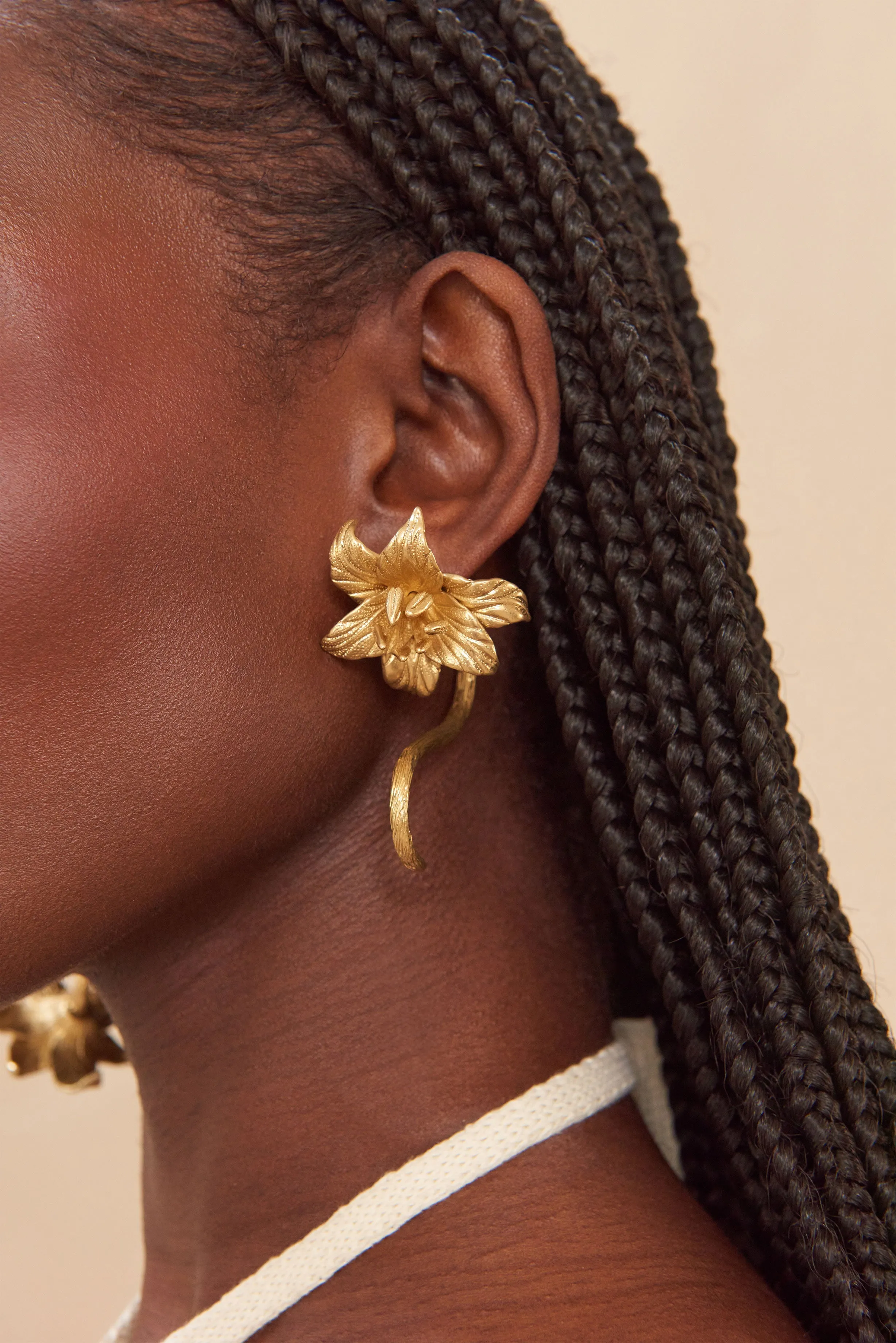 LILIA EARRING - BRUSHED BRASS sold by cult gaia product image thumbnail 5