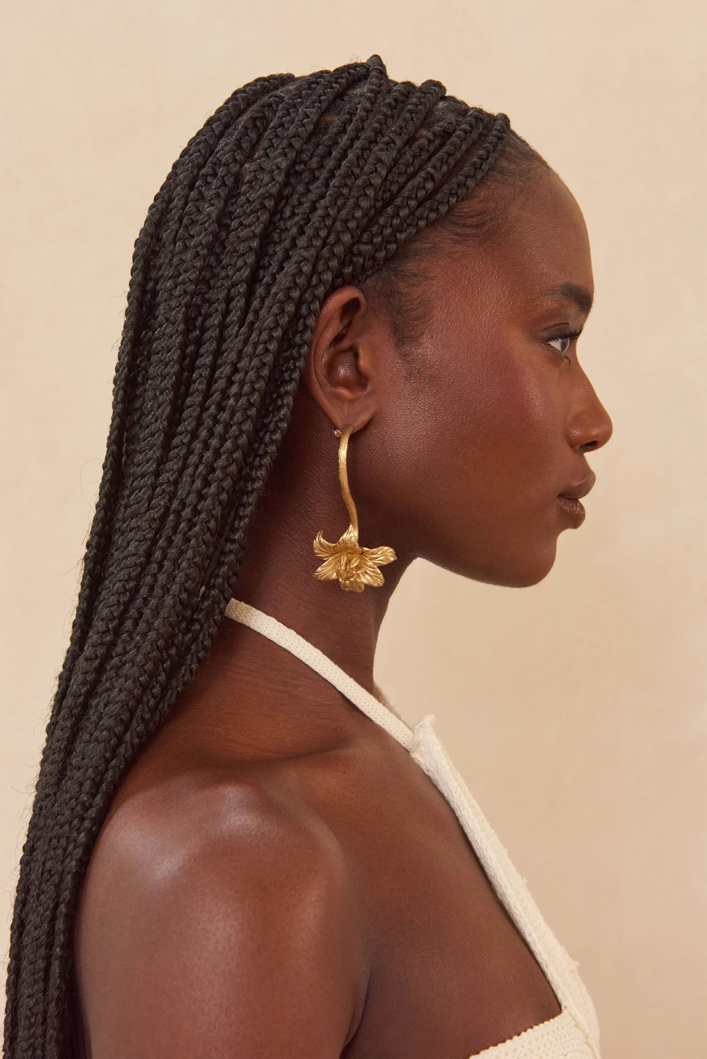 LILIA EARRING - BRUSHED BRASS sold by cult gaia product image thumbnail 3