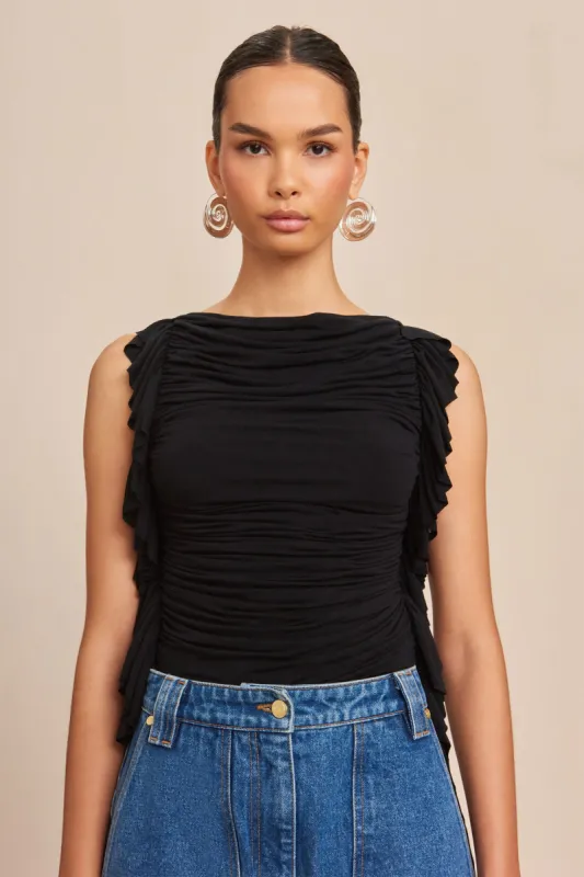 NAKIA TOP - BLACK sold by Cult Gaia