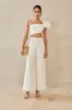 KORA PANT - OFF WHITE LINEN sold by Cult Gaia