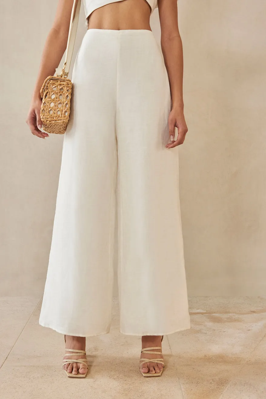 KORA PANT - OFF WHITE LINEN sold by Cult Gaia product image thumbnail 2