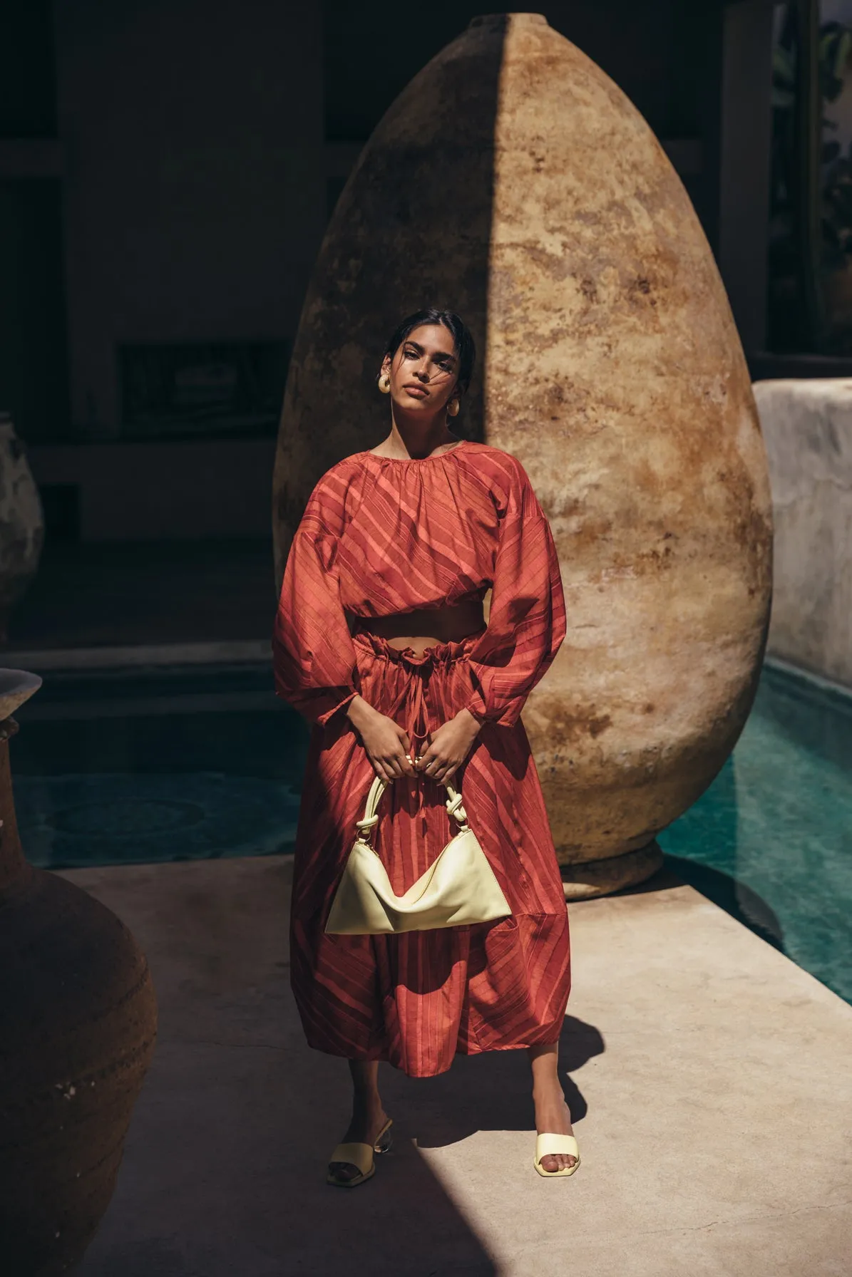 MARTINE TOP - CLAY MULTI STRIPE sold by cult gaia