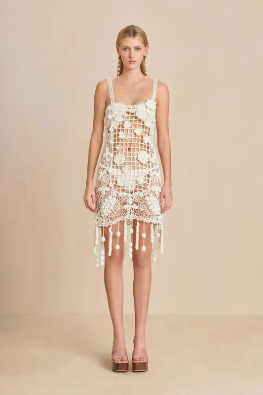 ELAINA CROCHET DRESS - OFF WHITE sold by Cult Gaia