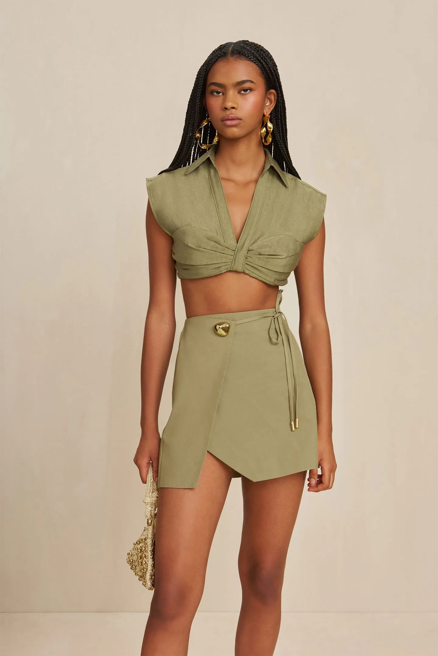 JANETTE TOP - TEA sold by cult gaia product image thumbnail 4