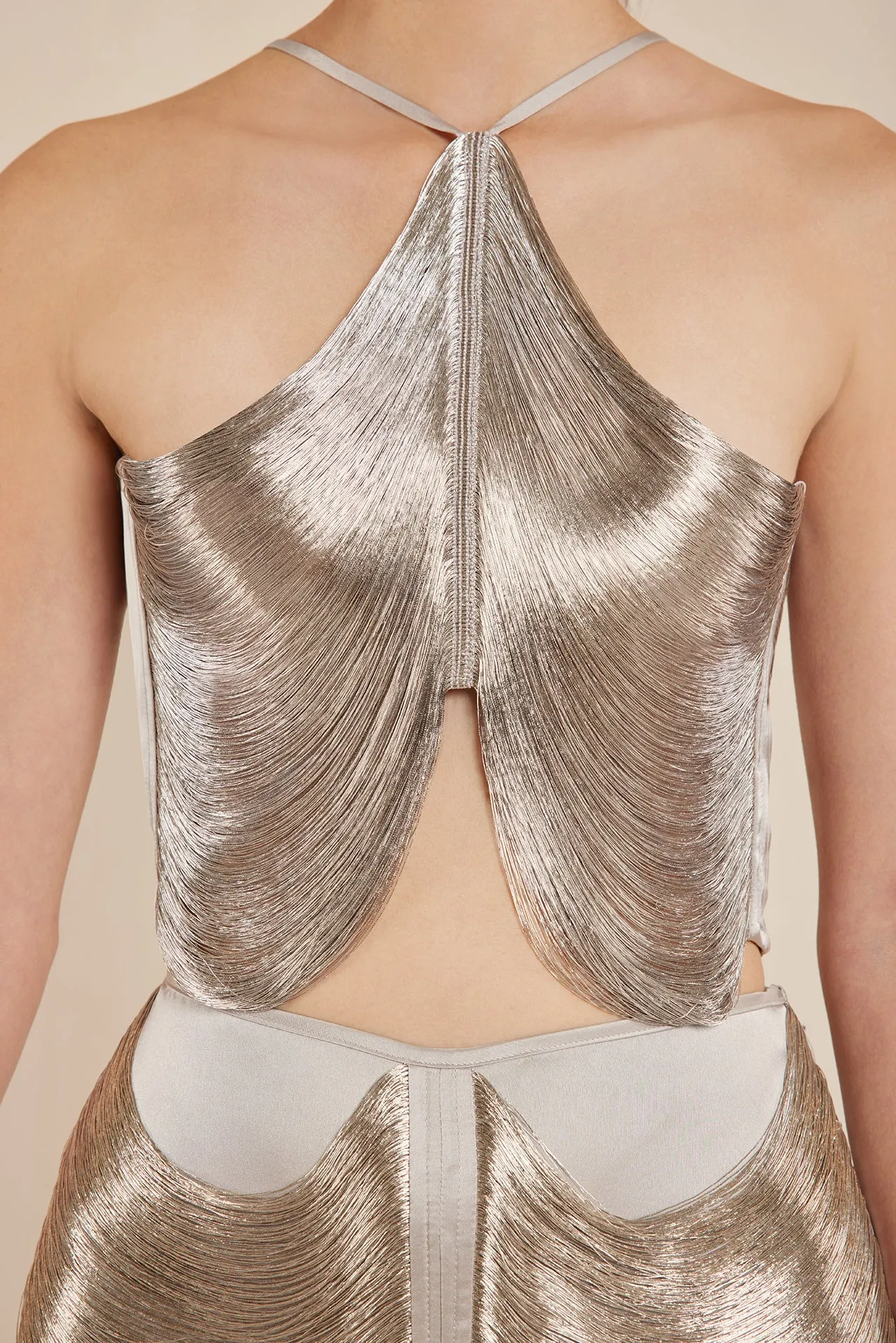 QUELLA TOP - SILVER sold by Cult Gaia