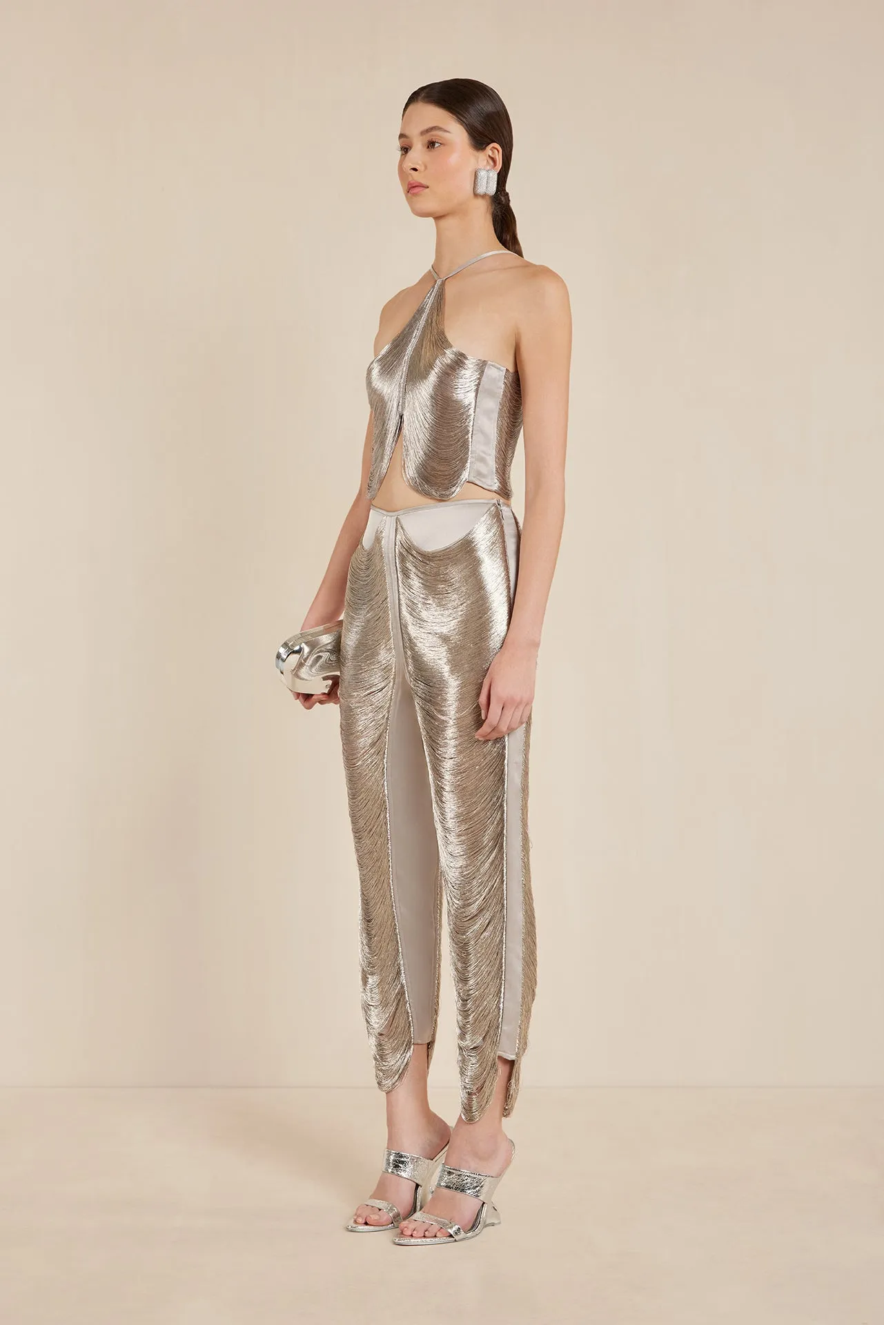 QUELLA TOP - SILVER sold by Cult Gaia product image thumbnail 3