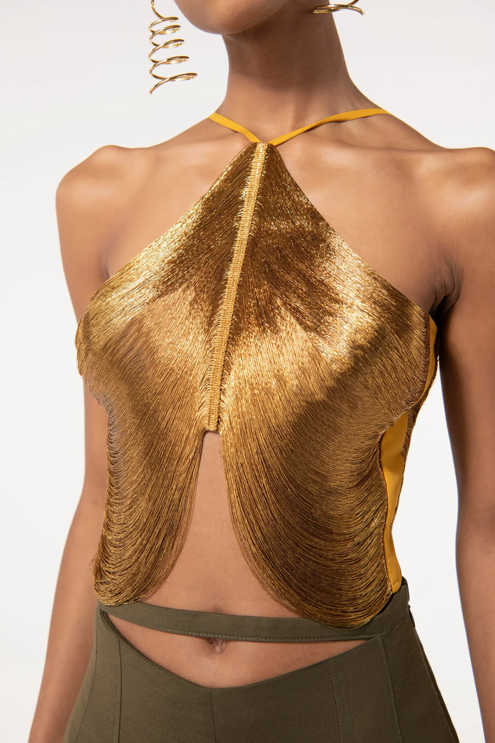 QUELLA TOP - GOLD sold by cult gaia product image thumbnail 4