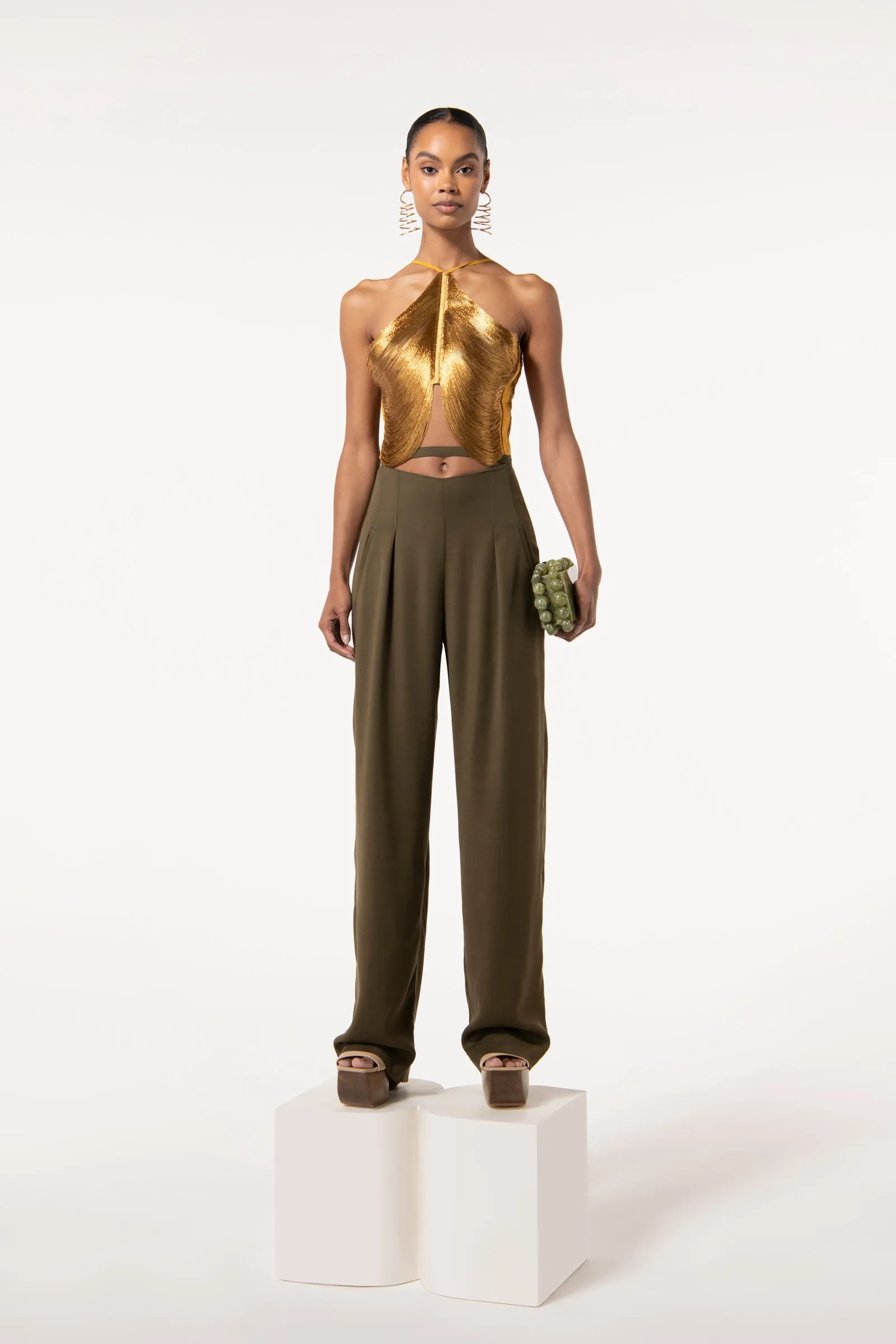 QUELLA TOP - GOLD sold by cult gaia product image thumbnail 3
