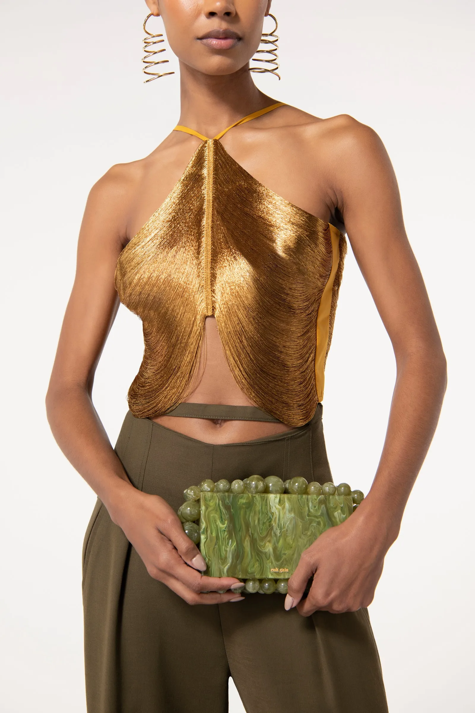 QUELLA TOP - GOLD sold by cult gaia product image thumbnail 2