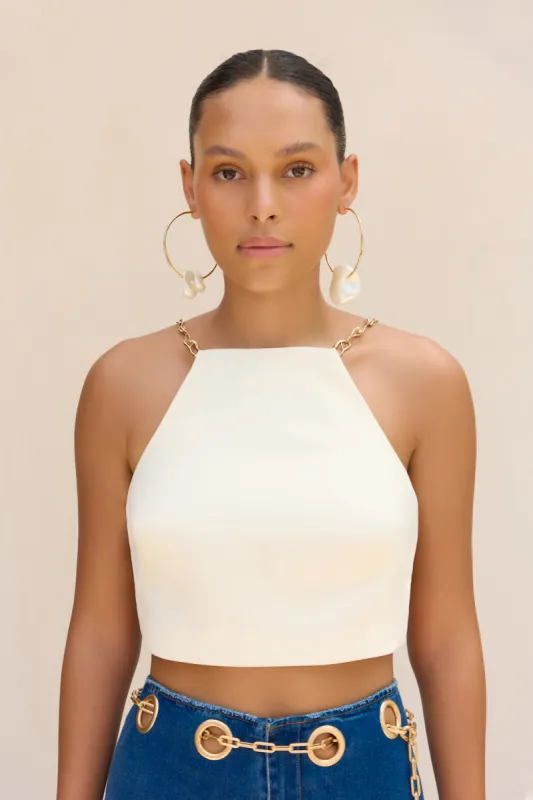 HAILEY TOP - OFF WHITE sold by Cult Gaia