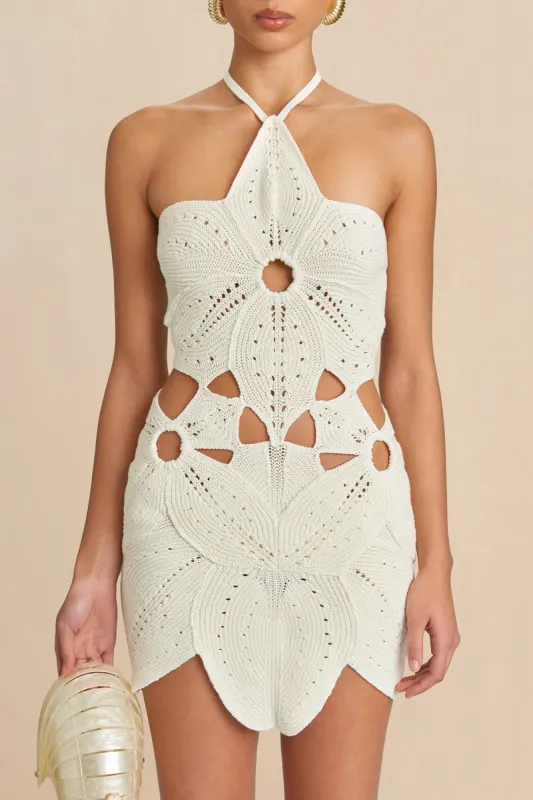 FLOREANA KNIT DRESS - OFF WHITE sold by Cult Gaia