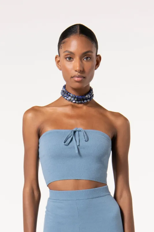 AMO KNIT TOP - STEEL sold by cult gaia