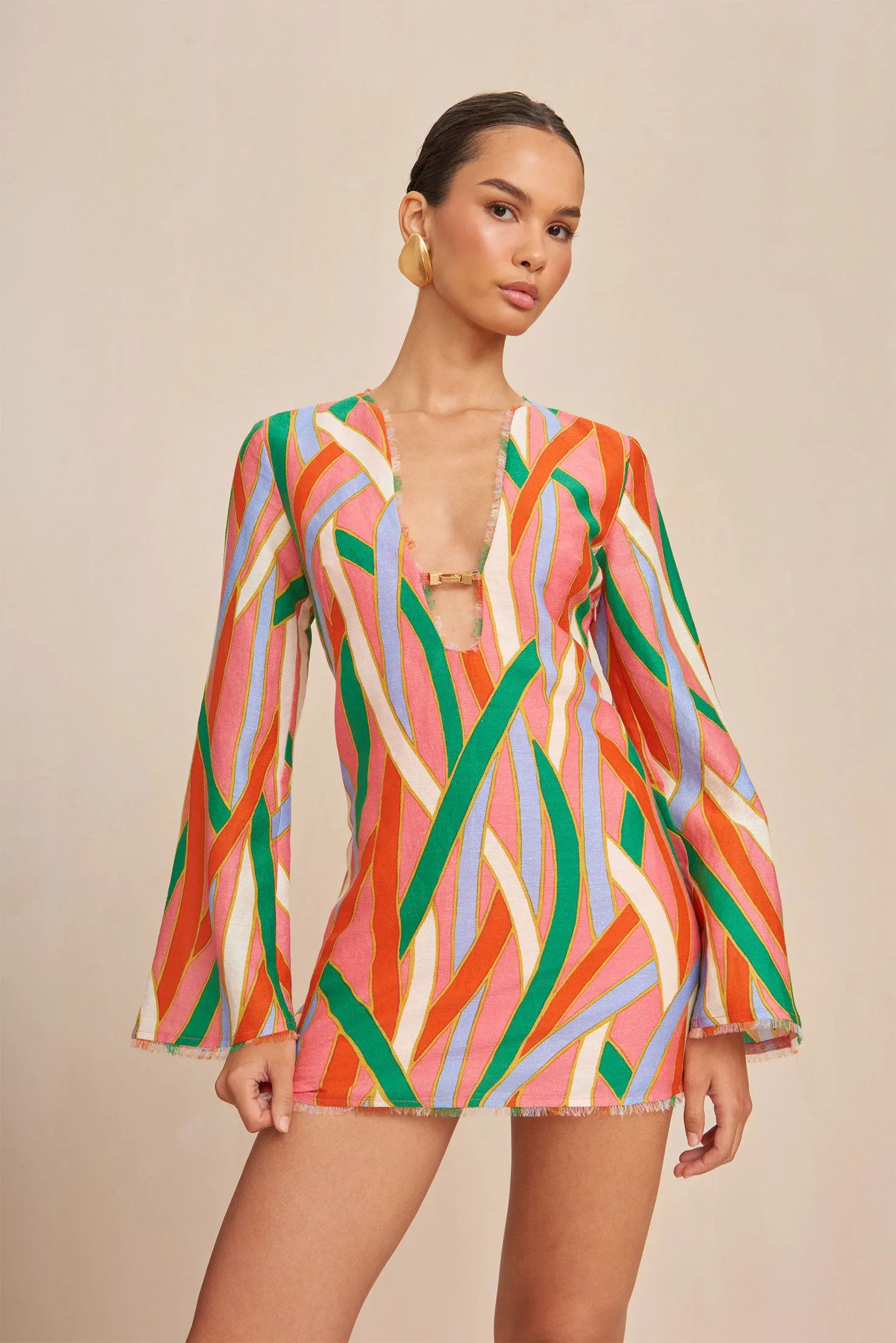 ANIYA DRESS - VINTAGE STRIPE PRINT sold by cult gaia