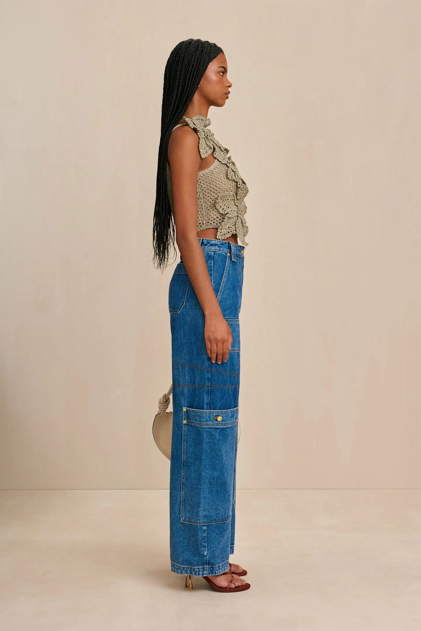 NAZANIN CROCHET TOP - TEA SHIMMER sold by Cult Gaia product image thumbnail 3