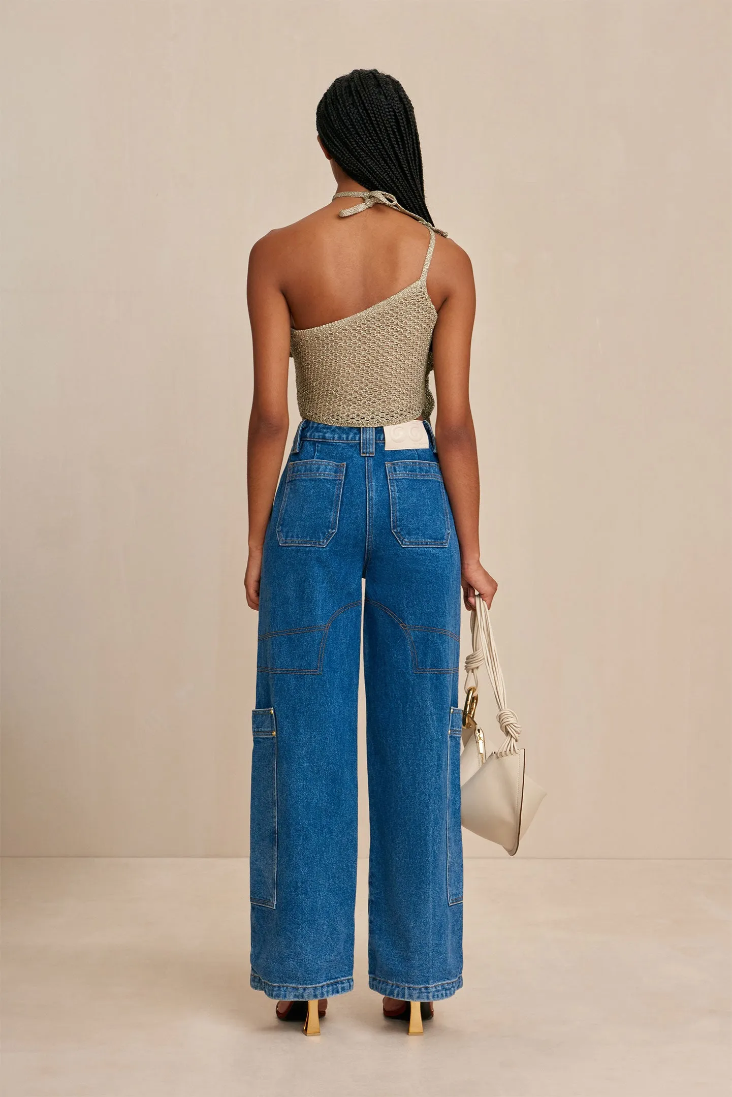 NAZANIN CROCHET TOP - TEA SHIMMER sold by Cult Gaia product image thumbnail 4