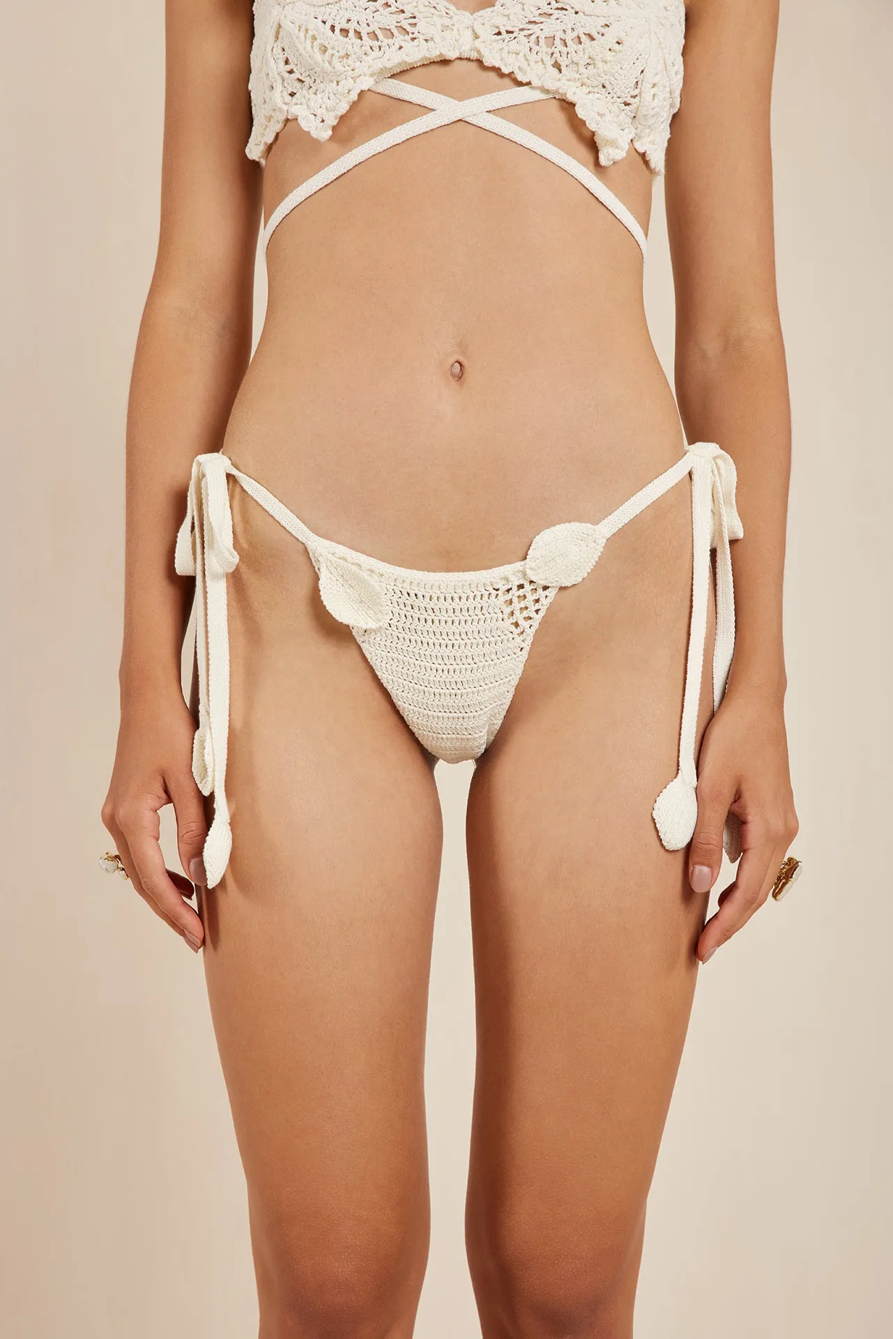 REINA CROCHET BIKINI BOTTOM - OFF WHITE sold by cult gaia product image thumbnail 2