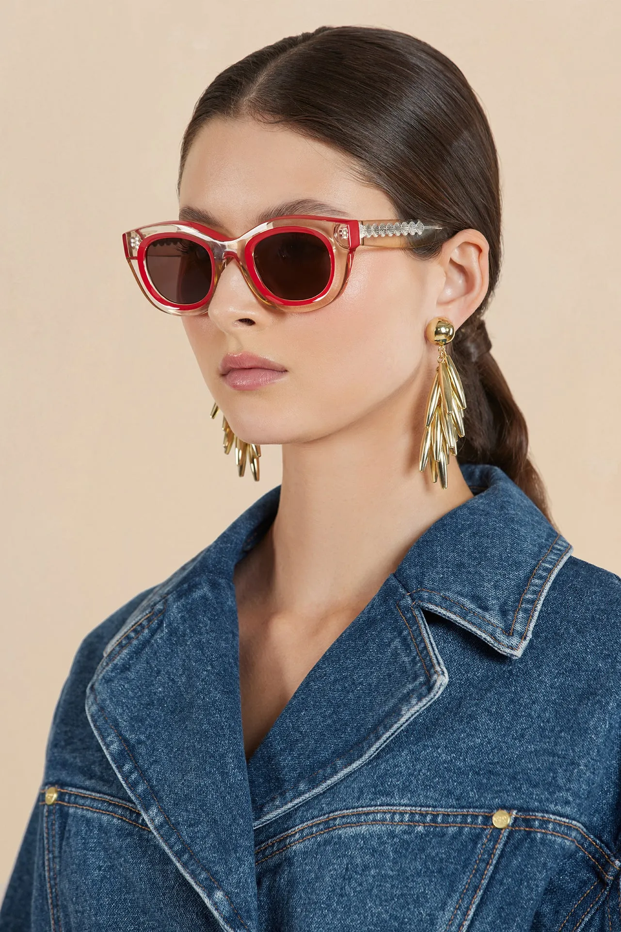 LILI SUNGLASSES - CHAMPAGNE sold by cult gaia product image thumbnail 4