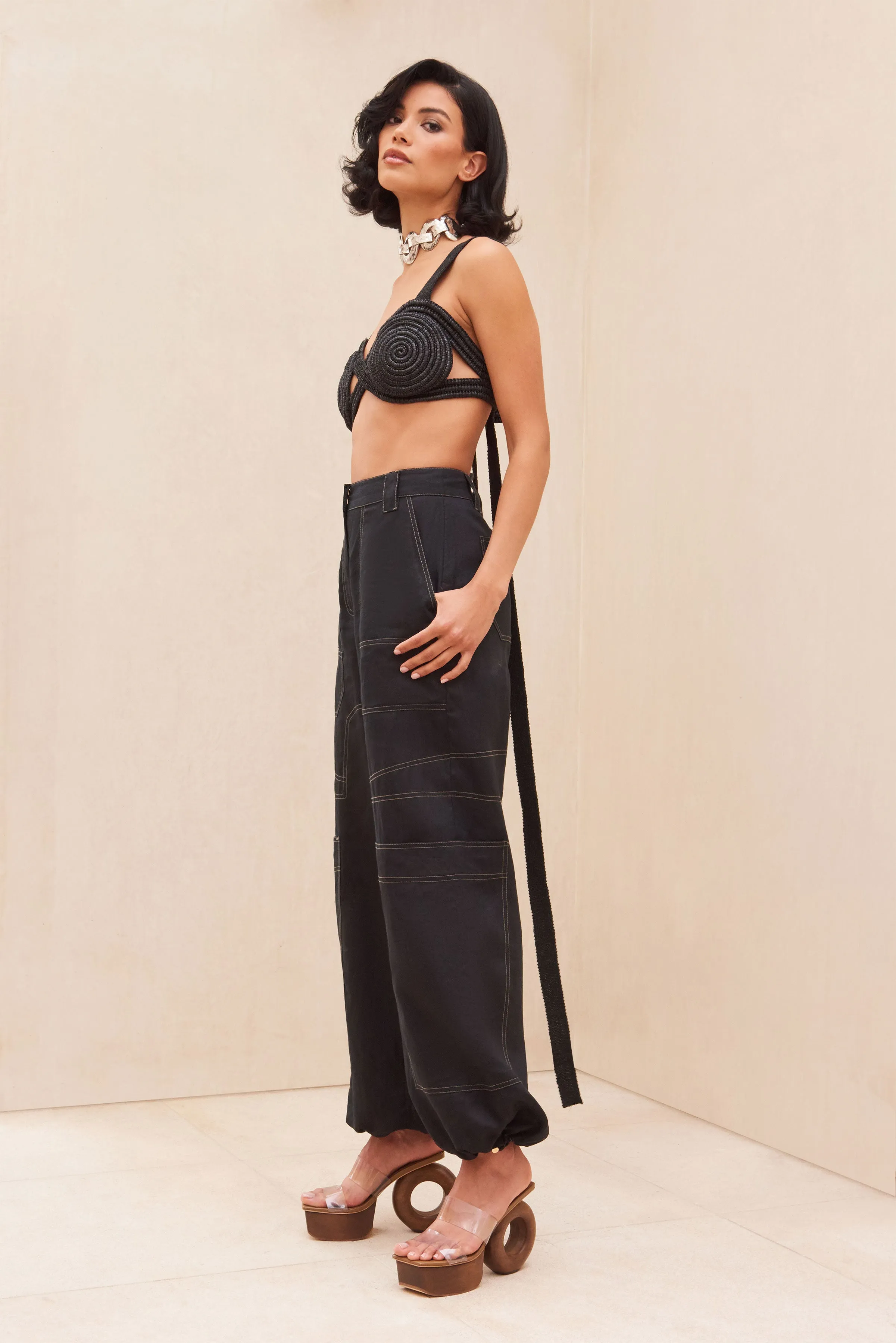 GABI CROCHET TOP - BLACK sold by cult gaia product image thumbnail 3