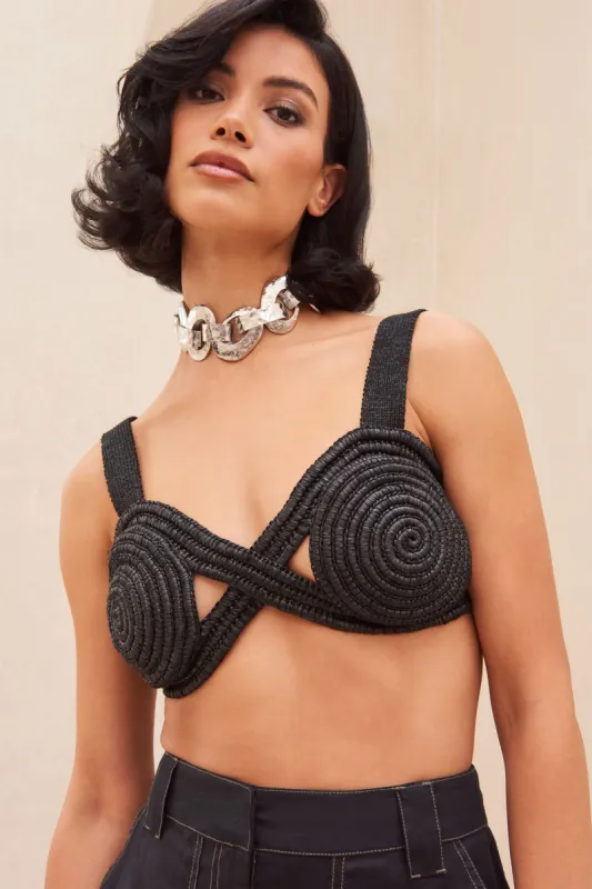 GABI CROCHET TOP - BLACK sold by cult gaia