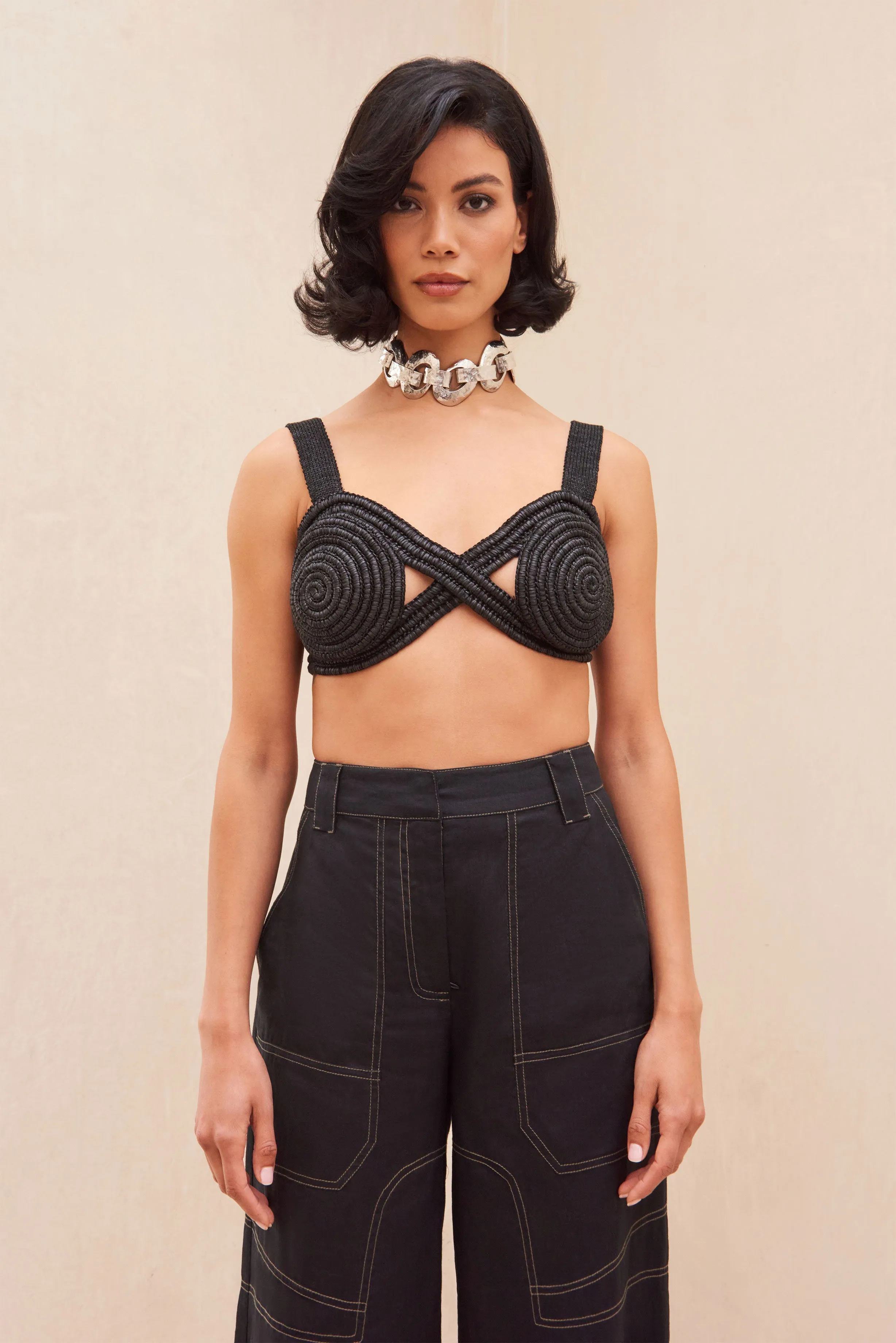 GABI CROCHET TOP - BLACK sold by cult gaia product image thumbnail 4