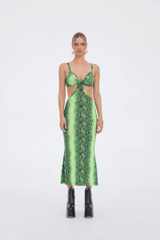 KUMI DRESS - KIWI SNAKESKIN sold by cult gaia