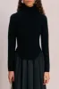 BELLE KNIT TURTLENECK - BLACK sold by Cult Gaia