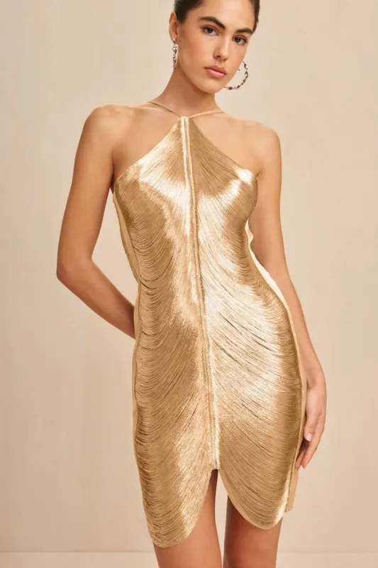 MARA DRESS - GOLD sold by Cult Gaia