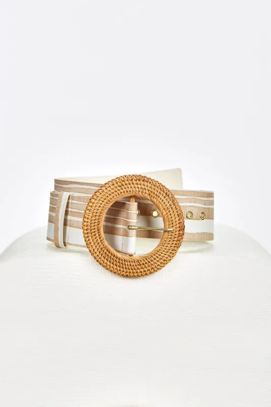 ENZO BELT - NATURAL MULTI STRIPE sold by cult gaia