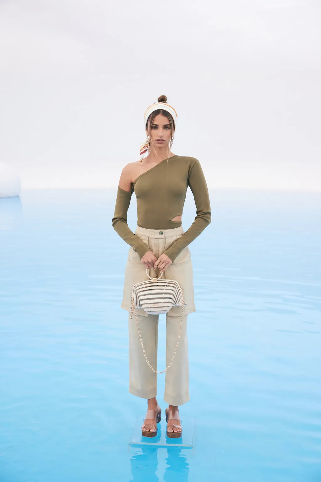 TERI KNIT TOP - OLIVE sold by cult gaia product image thumbnail 5