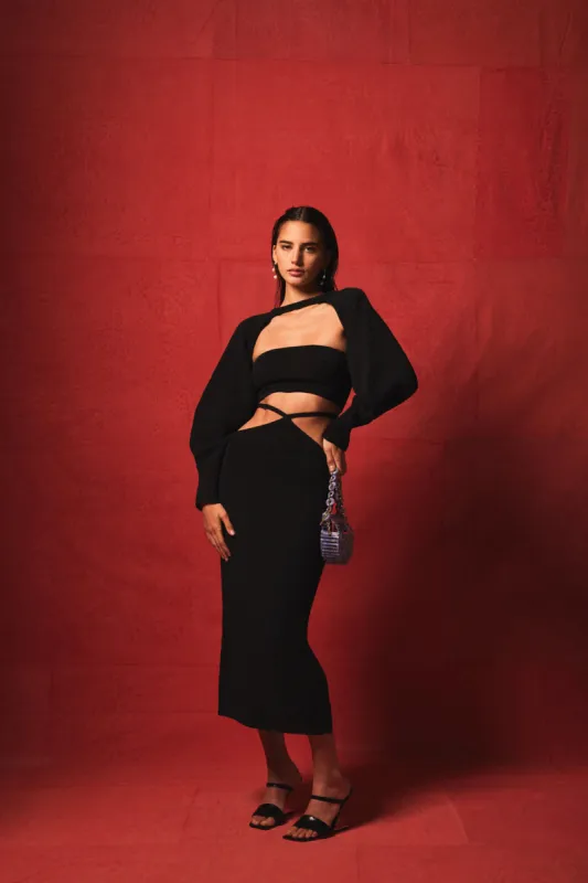 HEDDA KNIT SKIRT - BLACK made by Cult Gaia