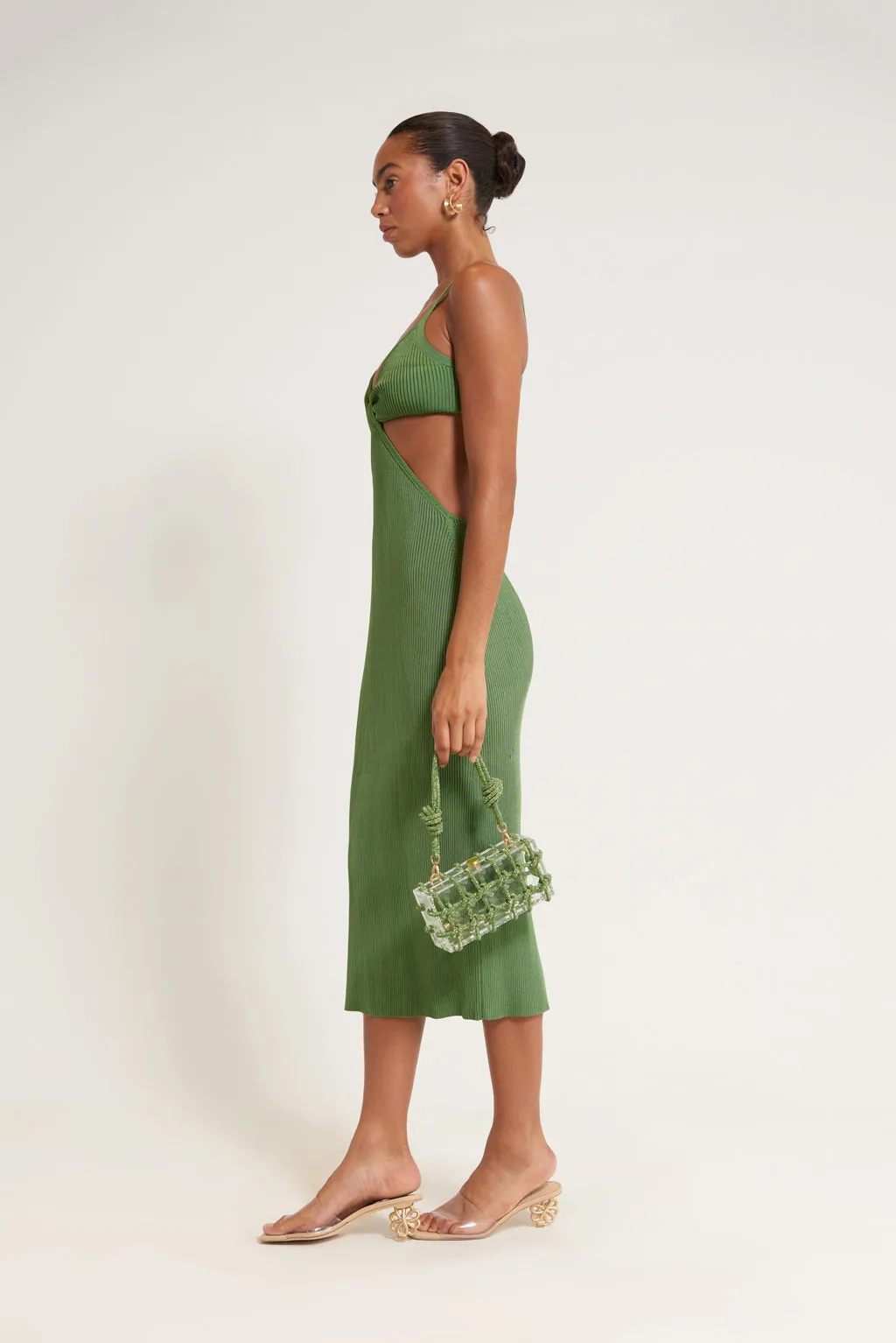 SERITA KNIT DRESS - BASIL sold by cult gaia product image thumbnail 3