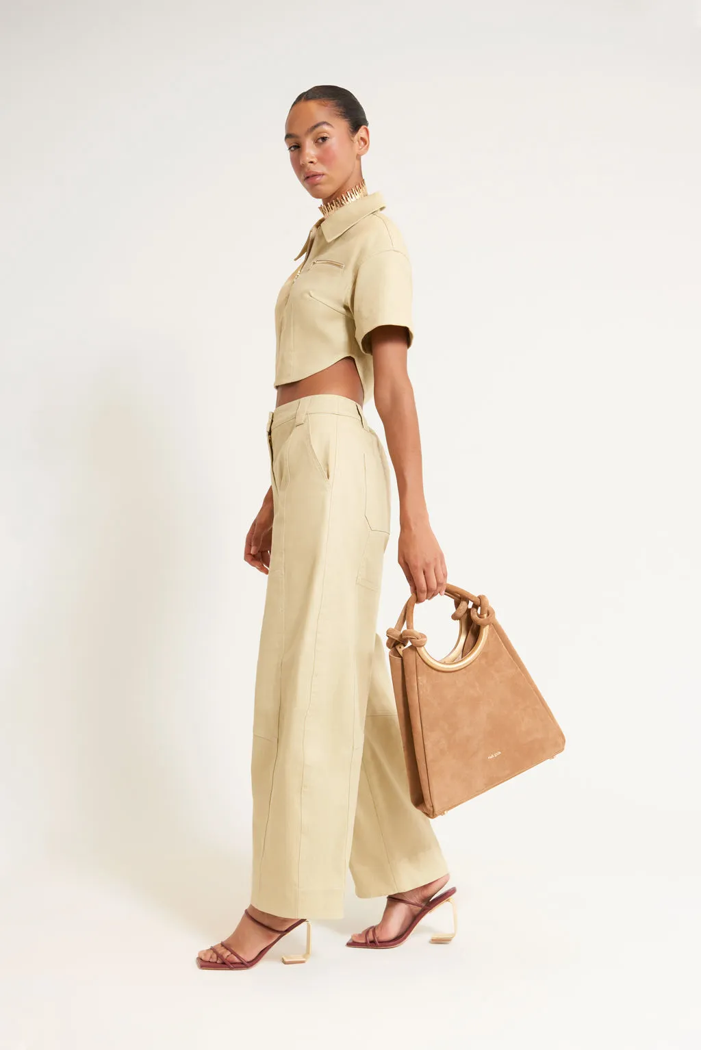 JESSA PANT - KHAKI sold by cult gaia product image thumbnail 3