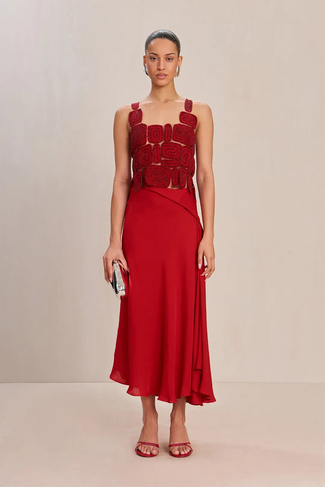 SHERA SKIRT - MERLOT sold by Cult Gaia