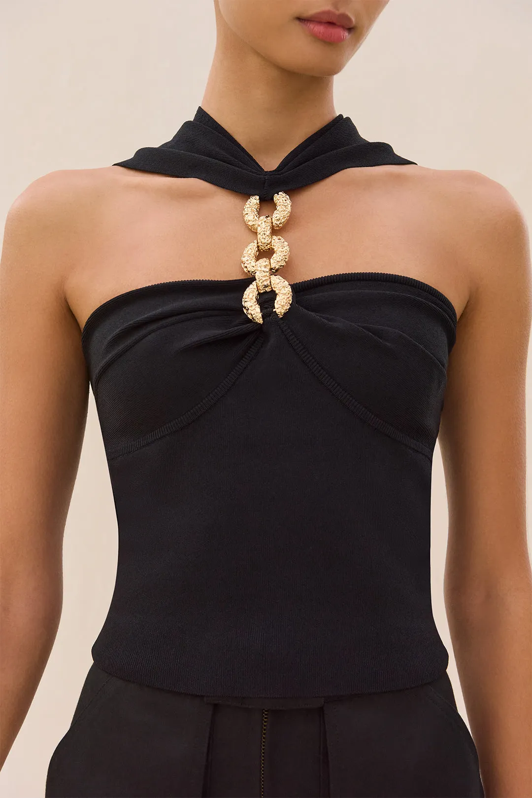 CHRIS KNIT TOP - BLACK sold by Cult Gaia