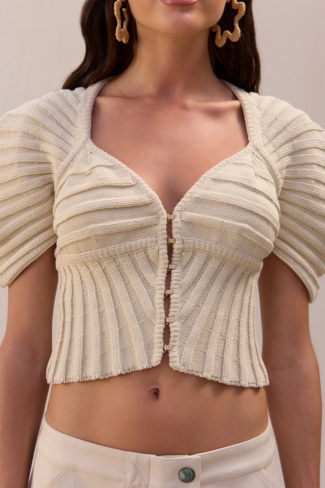 CILLIAN KNIT TOP - BEACH sold by Cult Gaia
