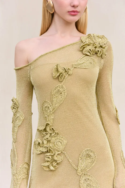 BOWIE KNIT DRESS - GOLD sold by Cult Gaia